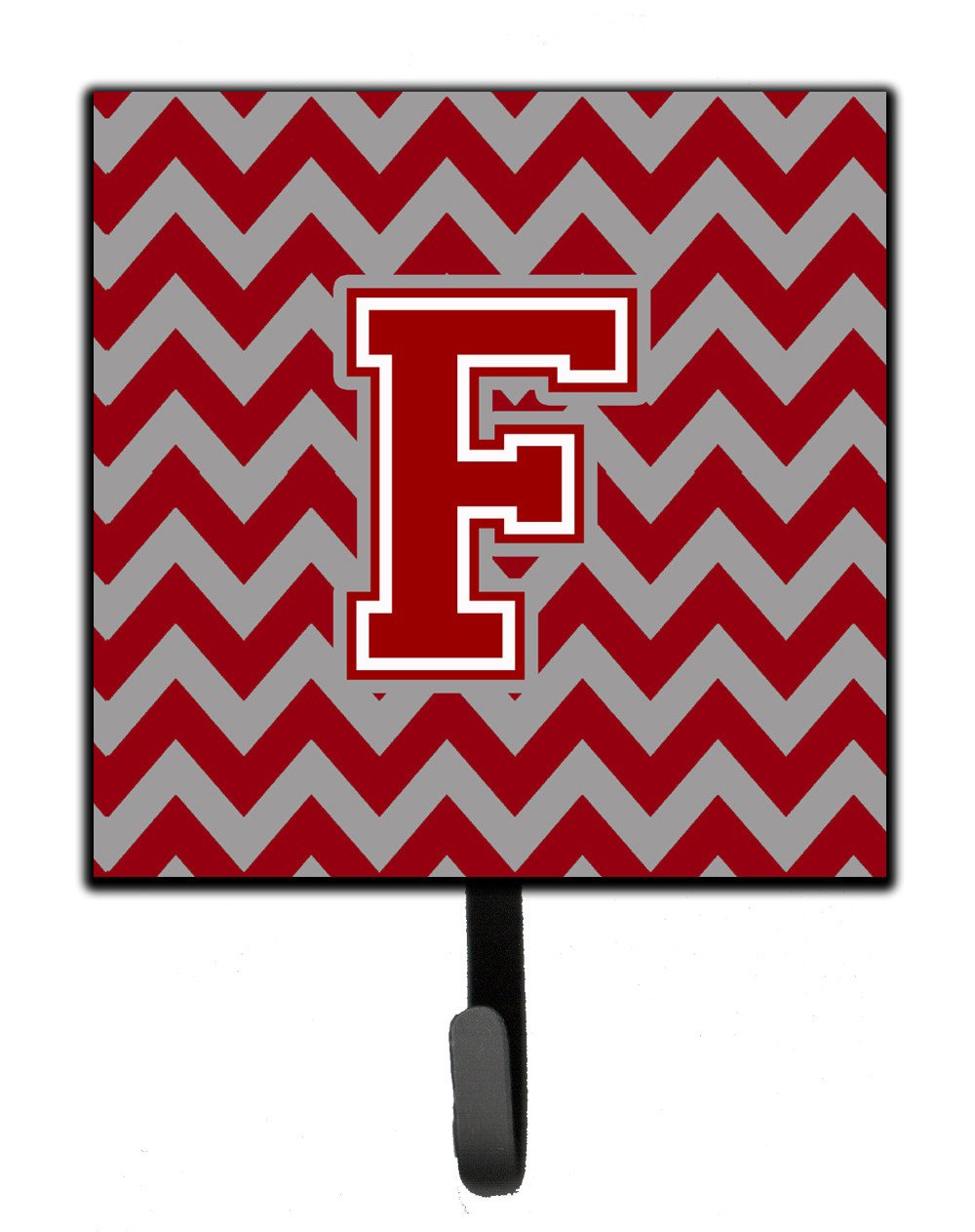 Letter F Chevron Maroon and White Leash or Key Holder CJ1049-FSH4 by Caroline&#39;s Treasures