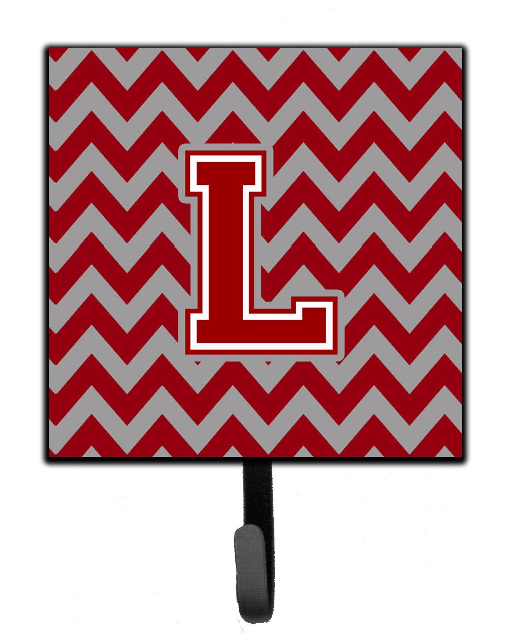 Letter L Chevron Maroon and White Leash or Key Holder CJ1049-LSH4 by Caroline's Treasures