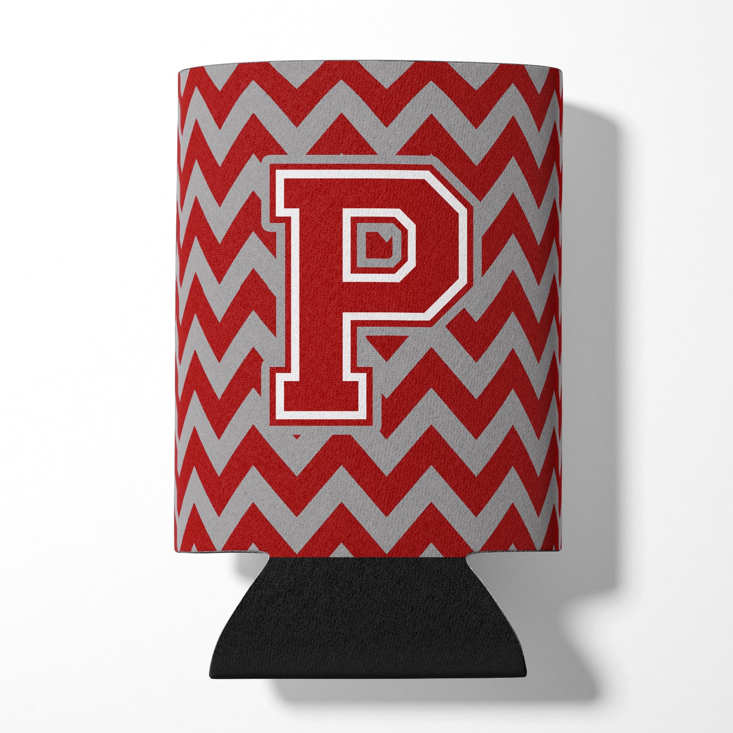 Letter P Chevron Maroon and White Can or Bottle Hugger CJ1049-PCC.