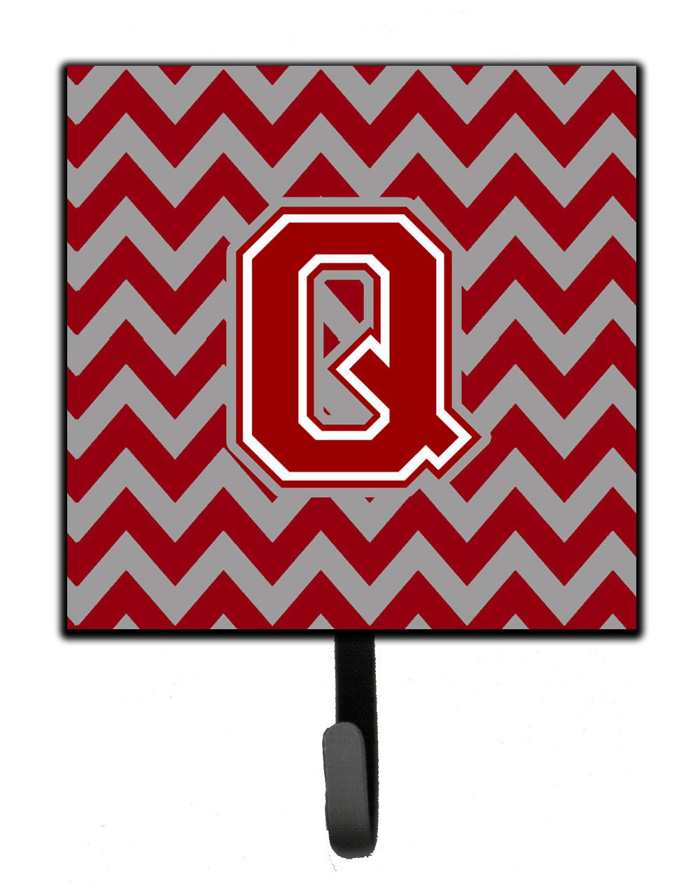 Letter Q Chevron Maroon and White Leash or Key Holder CJ1049-QSH4 by Caroline's Treasures