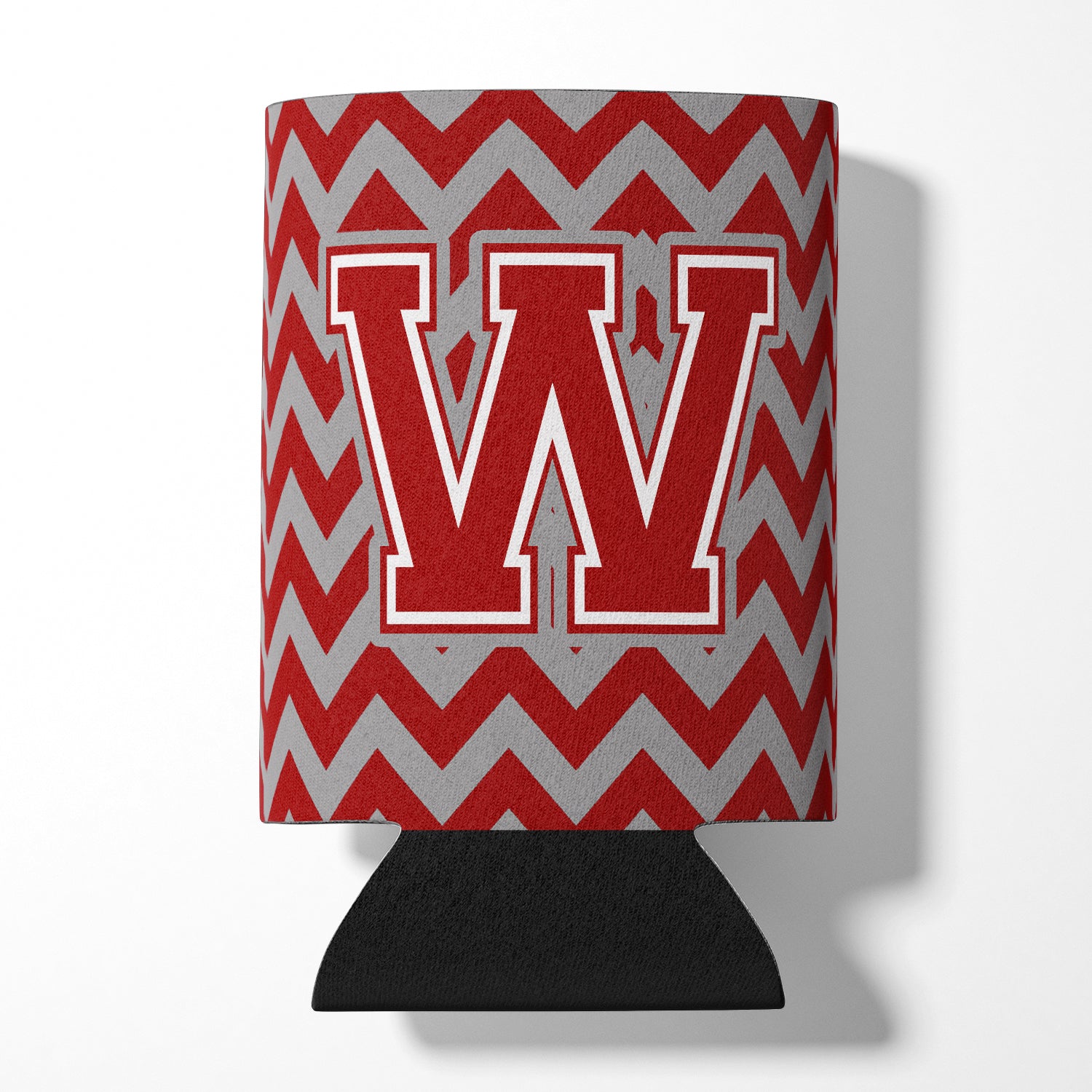 Letter W Chevron Maroon and White Can or Bottle Hugger CJ1049-WCC.