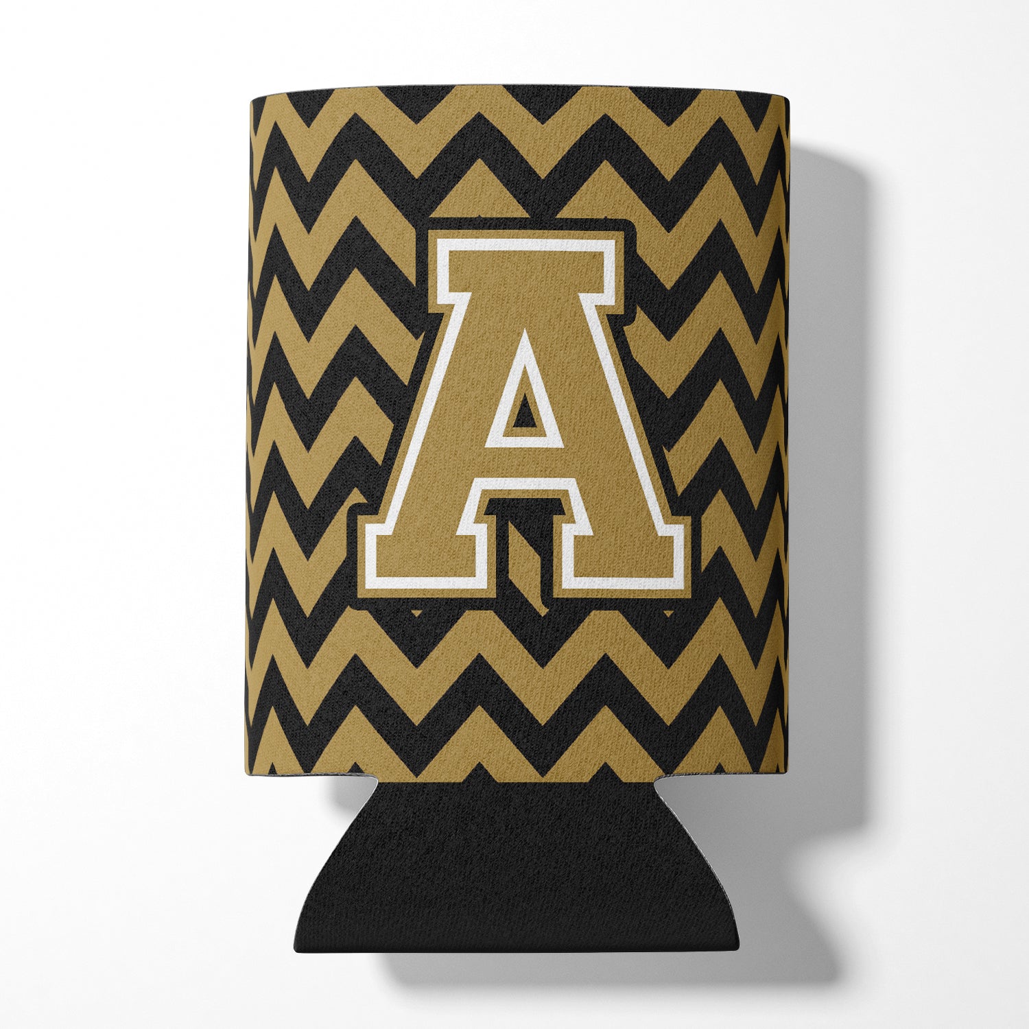 Letter A Chevron Black and Gold  Can or Bottle Hugger CJ1050-ACC.