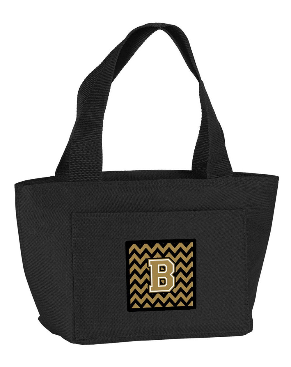 Letter B Chevron Black and Gold  Lunch Bag CJ1050-BBK-8808 by Caroline&#39;s Treasures