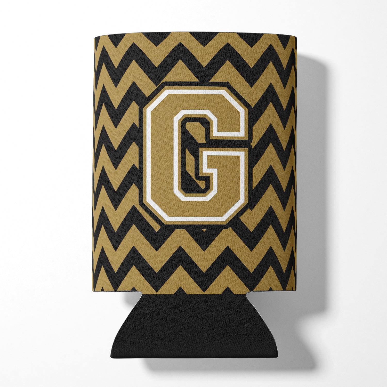 Letter G Chevron Black and Gold  Can or Bottle Hugger CJ1050-GCC.