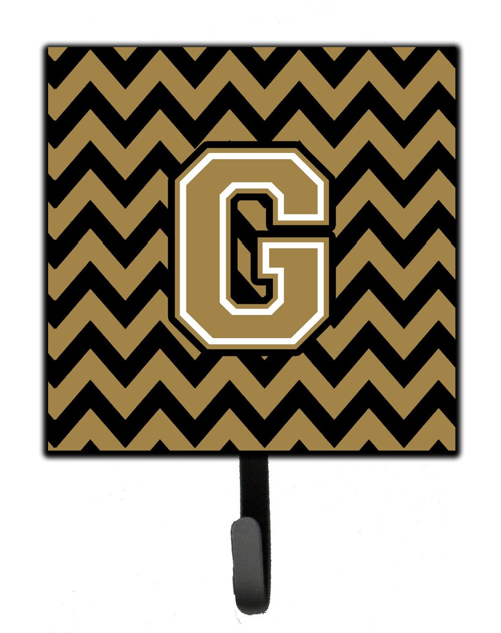 Letter G Chevron Black and Gold  Leash or Key Holder CJ1050-GSH4 by Caroline's Treasures