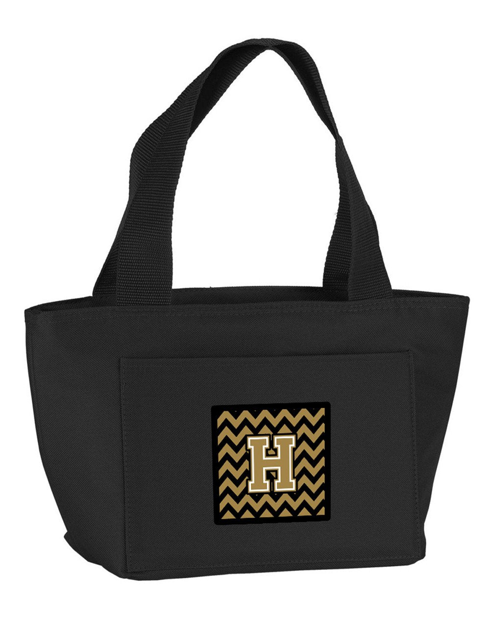 Letter H Chevron Black and Gold  Lunch Bag CJ1050-HBK-8808 by Caroline&#39;s Treasures