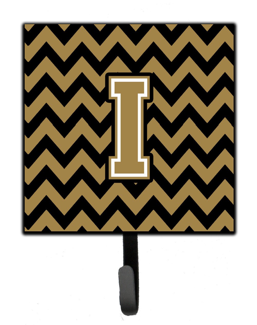 Letter I Chevron Black and Gold  Leash or Key Holder CJ1050-ISH4 by Caroline&#39;s Treasures