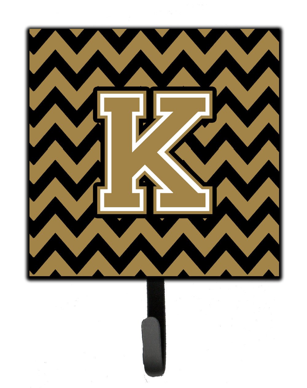 Letter K Chevron Black and Gold  Leash or Key Holder CJ1050-KSH4 by Caroline's Treasures