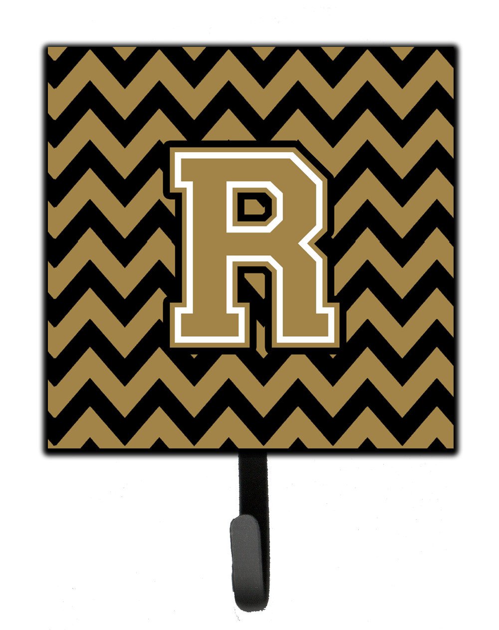 Letter R Chevron Black and Gold  Leash or Key Holder CJ1050-RSH4 by Caroline's Treasures