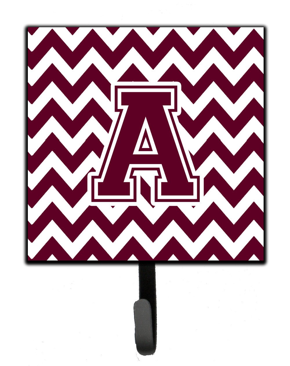 Letter A Chevron Maroon and White  Leash or Key Holder CJ1051-ASH4 by Caroline's Treasures