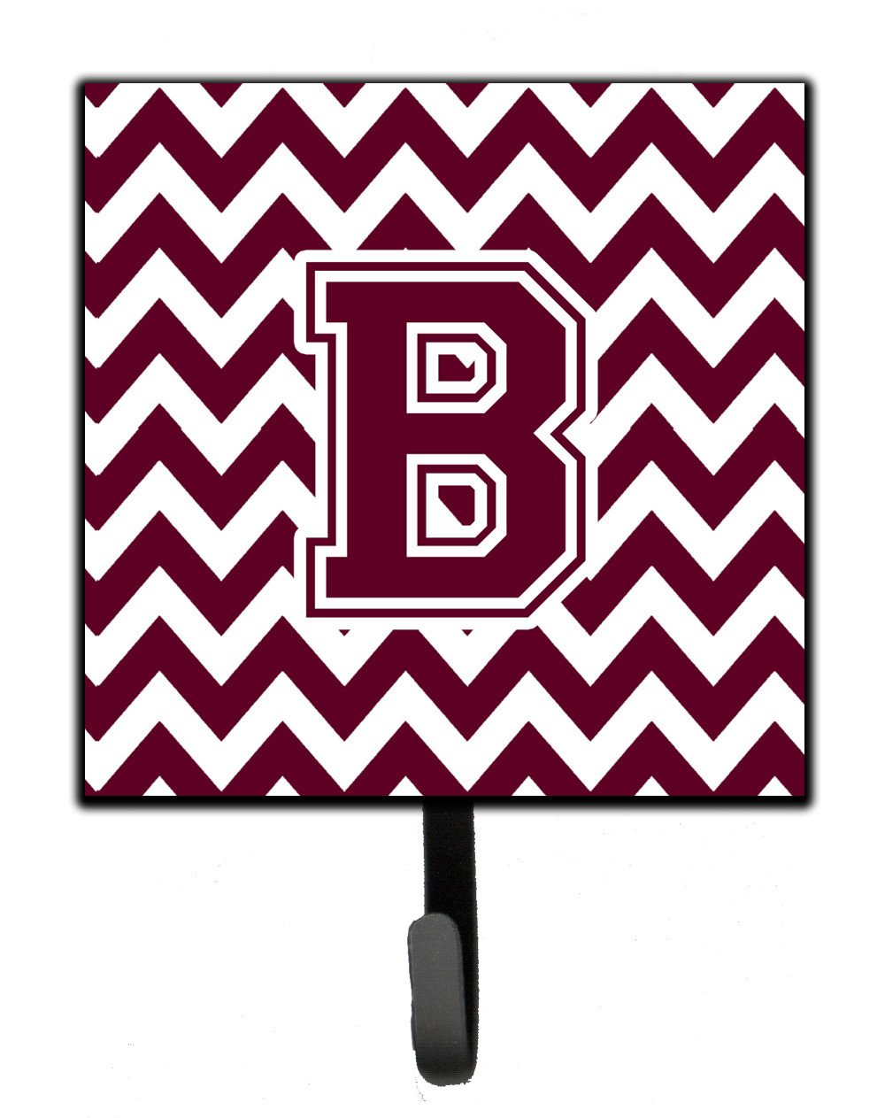 Letter B Chevron Maroon and White  Leash or Key Holder CJ1051-BSH4 by Caroline's Treasures