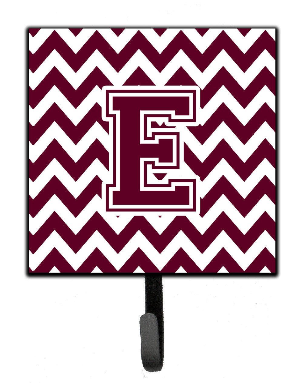 Letter E Chevron Maroon and White  Leash or Key Holder CJ1051-ESH4 by Caroline&#39;s Treasures