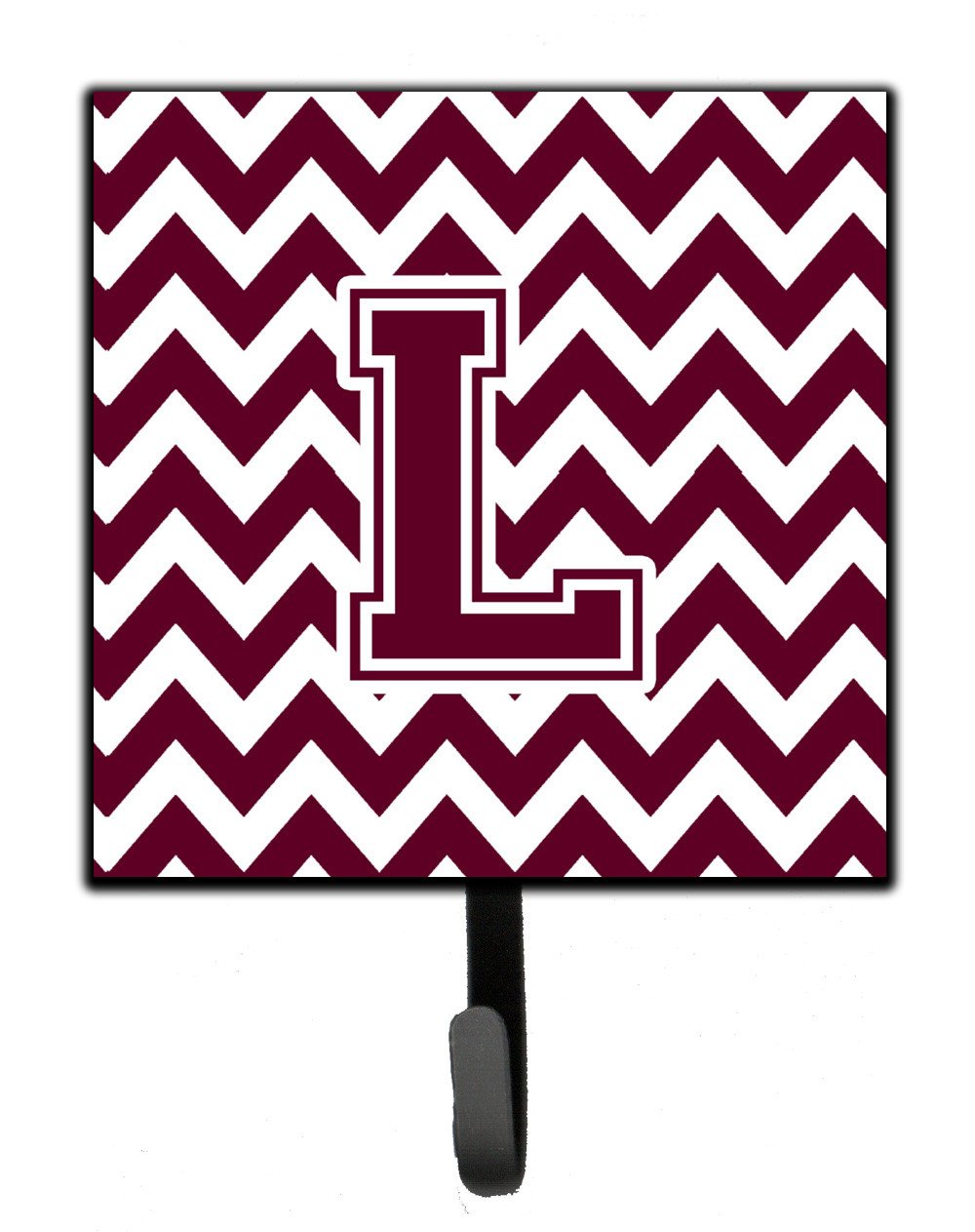 Letter L Chevron Maroon and White  Leash or Key Holder CJ1051-LSH4 by Caroline&#39;s Treasures