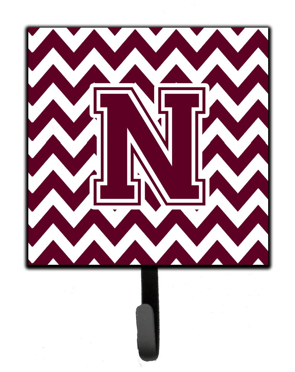 Letter N Chevron Maroon and White  Leash or Key Holder CJ1051-NSH4 by Caroline&#39;s Treasures