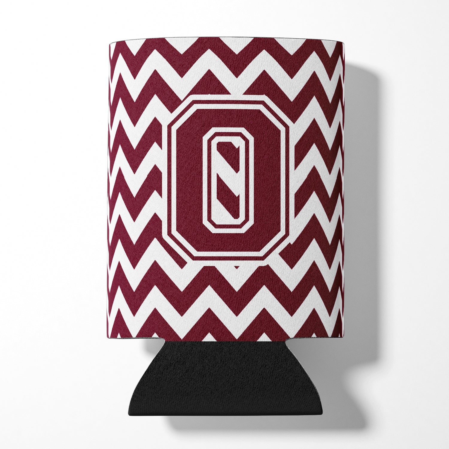 Letter O Chevron Maroon and White  Can or Bottle Hugger CJ1051-OCC.