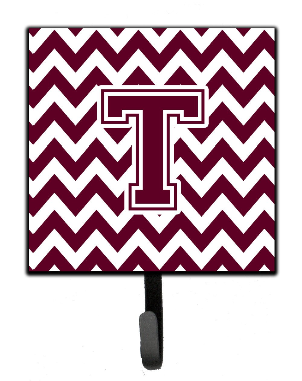 Letter T Chevron Maroon and White  Leash or Key Holder CJ1051-TSH4 by Caroline's Treasures