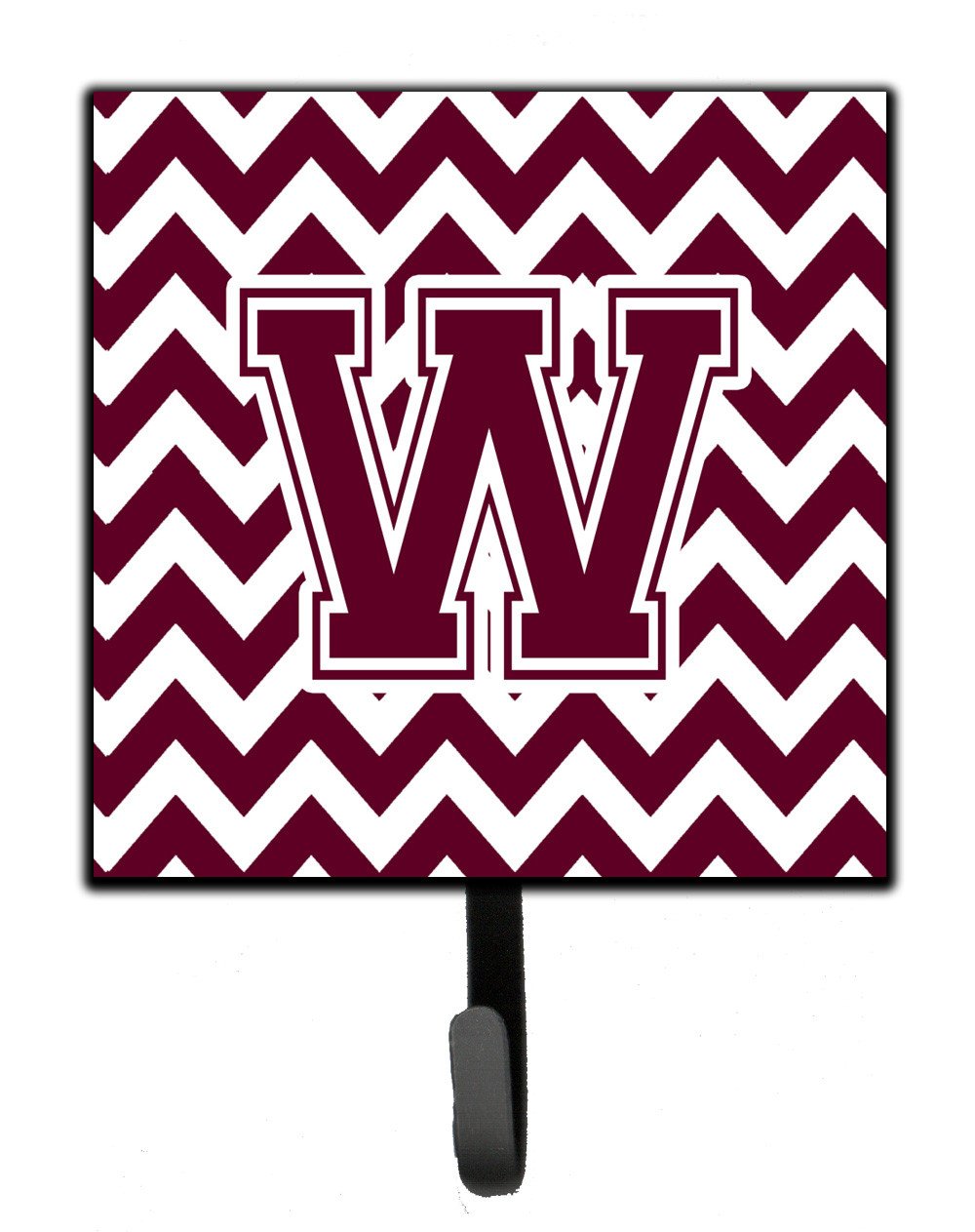 Letter W Chevron Maroon and White  Leash or Key Holder CJ1051-WSH4 by Caroline&#39;s Treasures