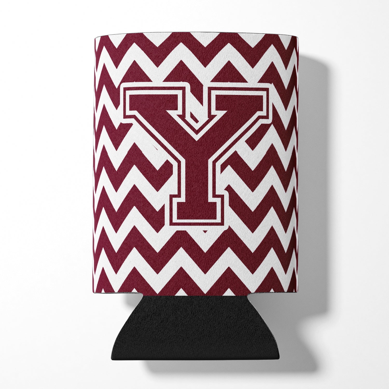 Letter Y Chevron Maroon and White  Can or Bottle Hugger CJ1051-YCC.