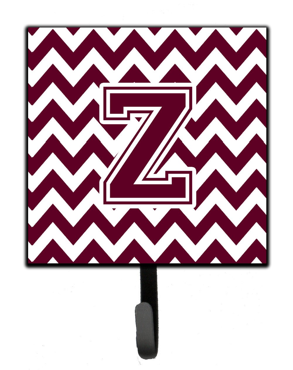 Letter Z Chevron Maroon and White  Leash or Key Holder CJ1051-ZSH4 by Caroline's Treasures