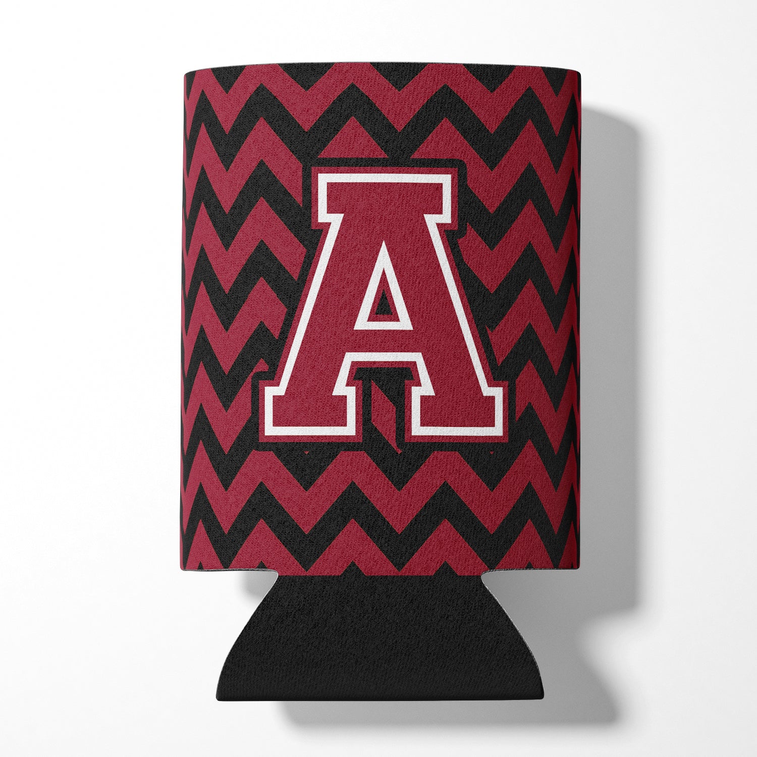 Letter A Chevron Garnet and Black  Can or Bottle Hugger CJ1052-ACC.