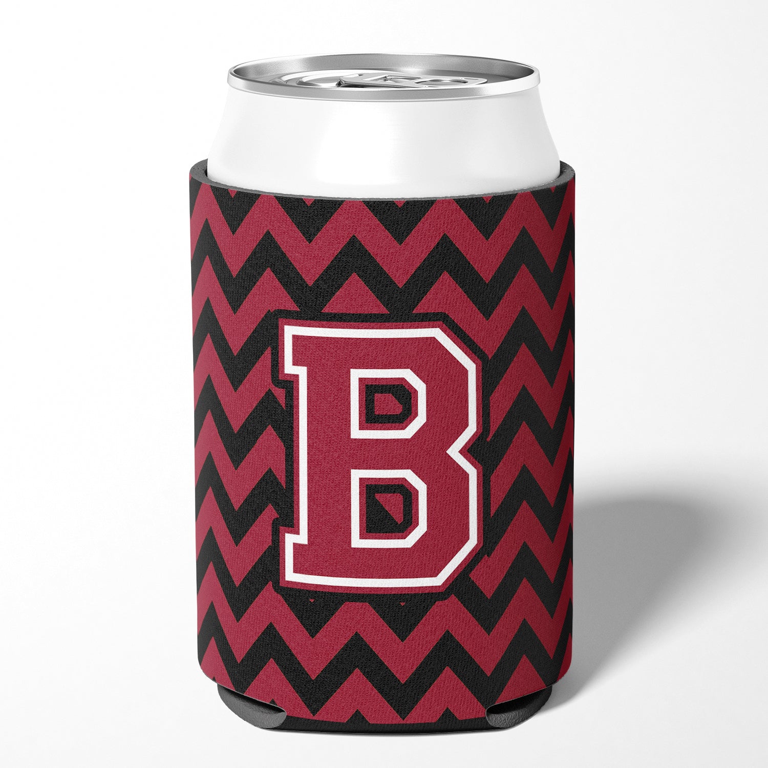 Letter B Chevron Garnet and Black  Can or Bottle Hugger CJ1052-BCC.