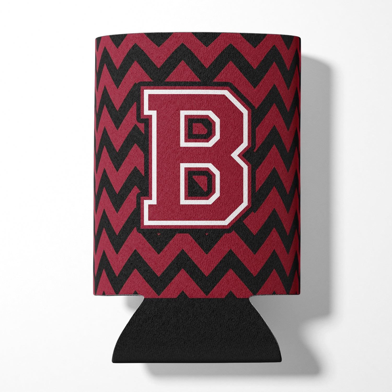 Letter B Chevron Garnet and Black  Can or Bottle Hugger CJ1052-BCC.