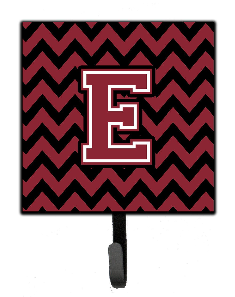 Letter E Chevron Garnet and Black  Leash or Key Holder CJ1052-ESH4 by Caroline&#39;s Treasures