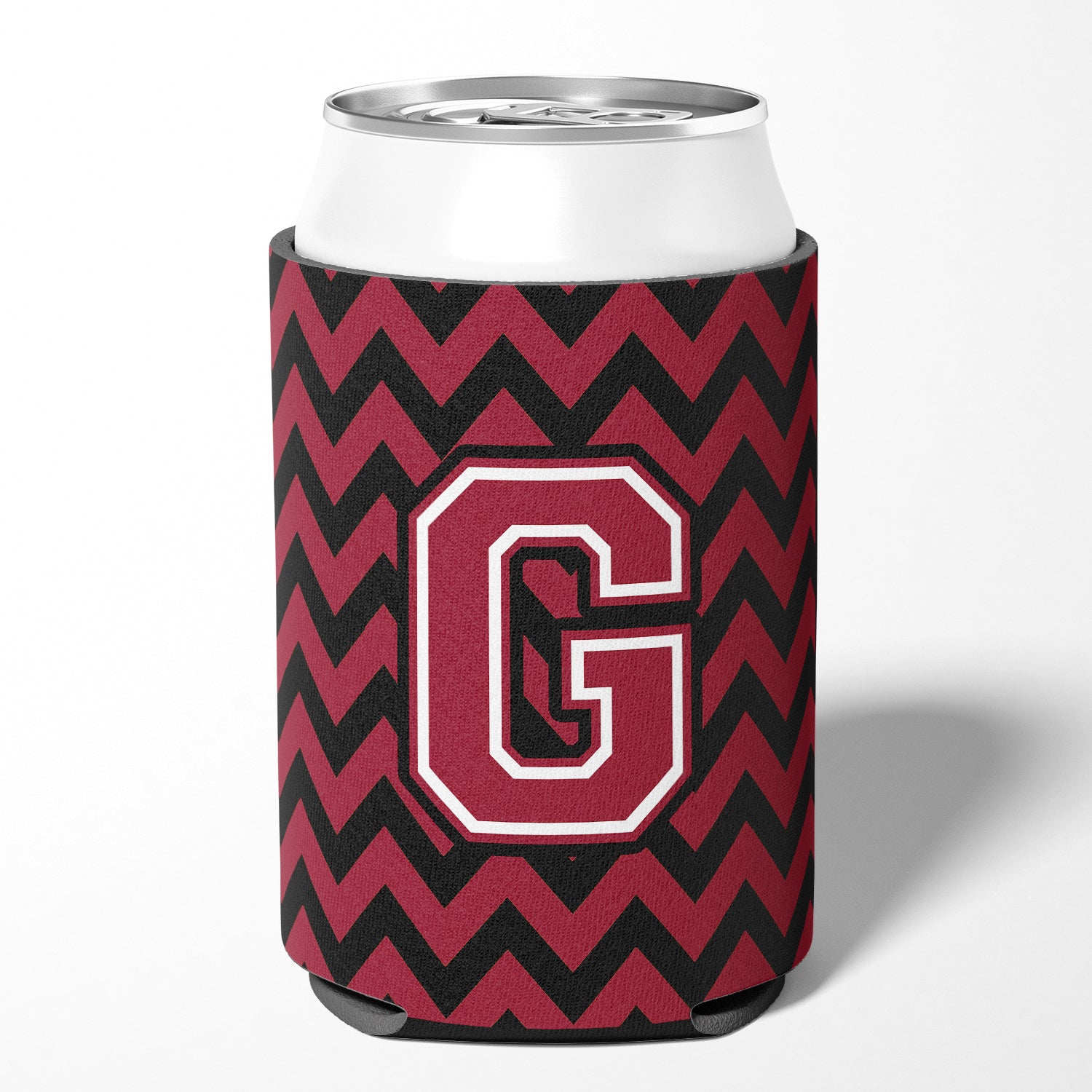 Letter G Chevron Garnet and Black  Can or Bottle Hugger CJ1052-GCC.