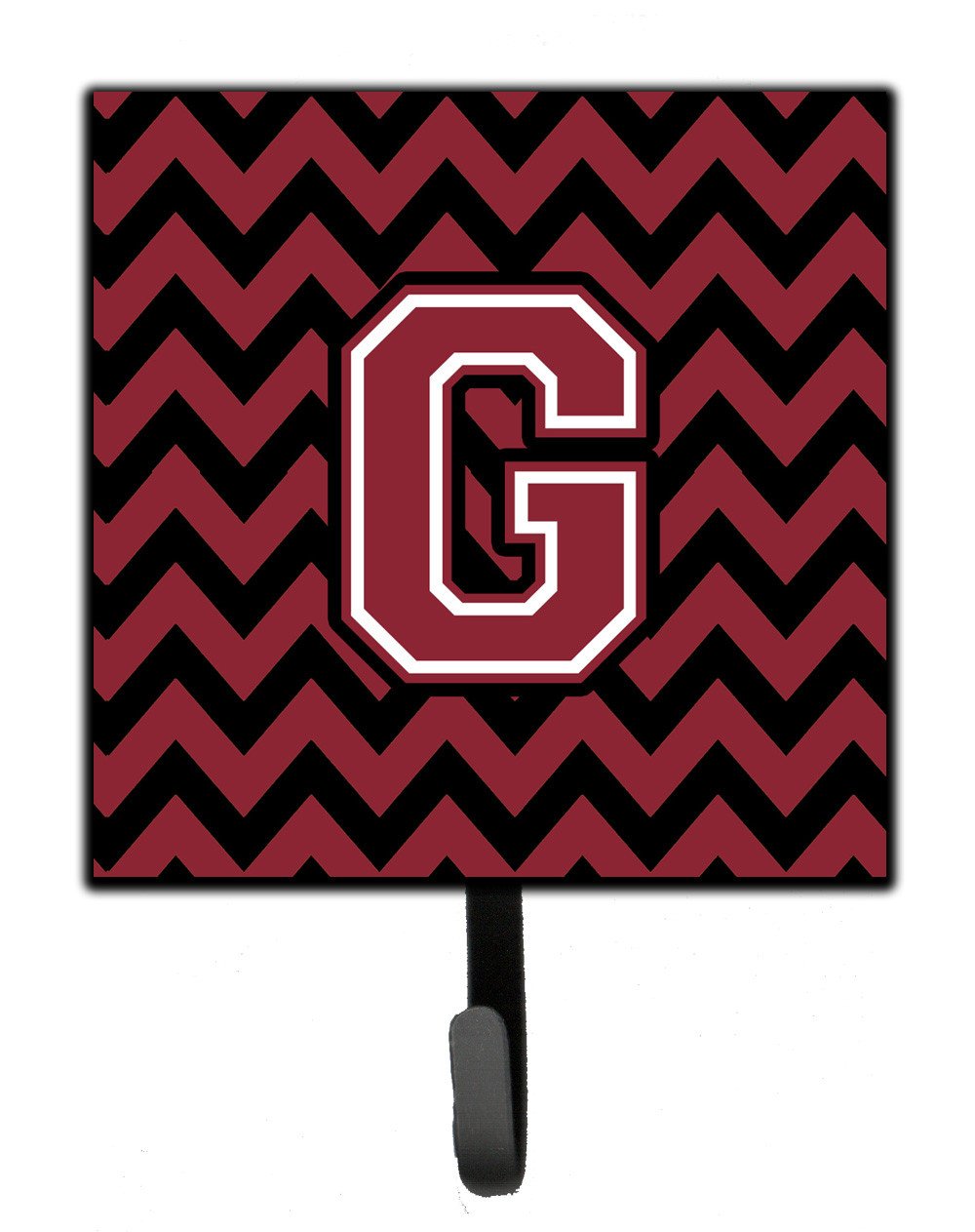 Letter G Chevron Garnet and Black  Leash or Key Holder CJ1052-GSH4 by Caroline's Treasures