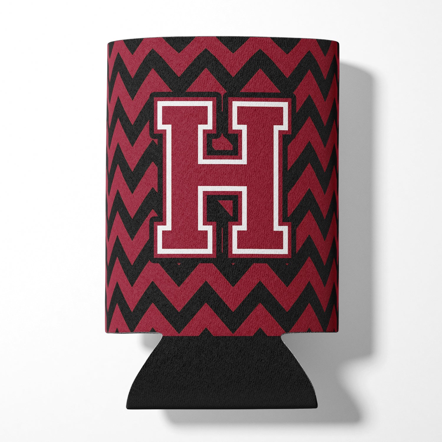 Letter H Chevron Garnet and Black  Can or Bottle Hugger CJ1052-HCC.