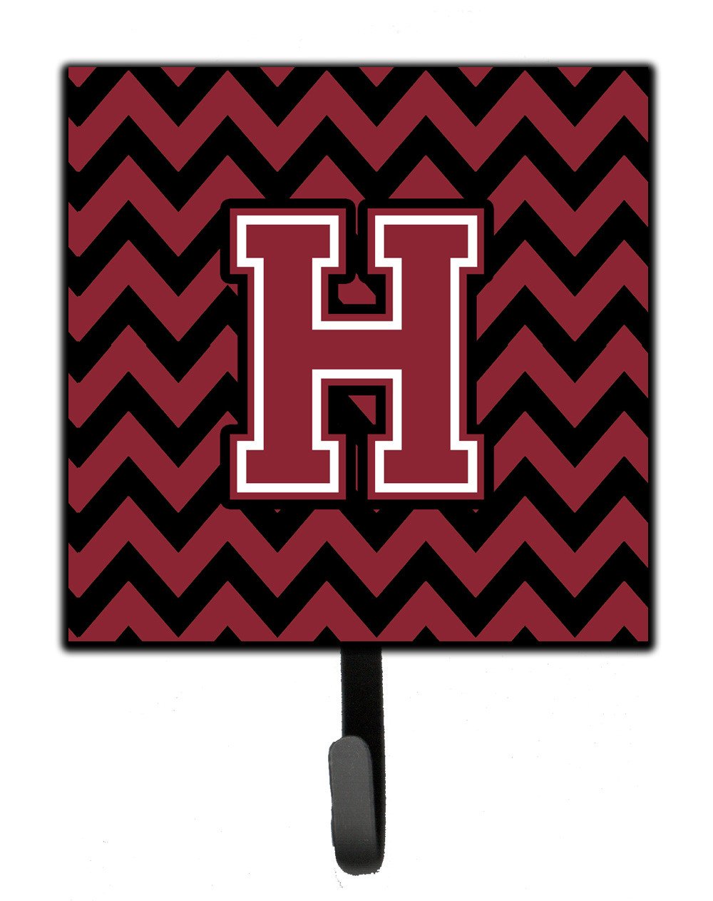 Letter H Chevron Garnet and Black  Leash or Key Holder CJ1052-HSH4 by Caroline's Treasures