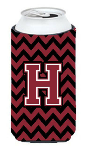 Letter H Chevron Garnet and Black  Tall Boy Beverage Insulator Hugger CJ1052-HTBC by Caroline's Treasures