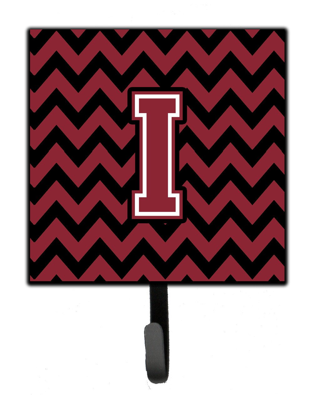 Letter I Chevron Garnet and Black  Leash or Key Holder CJ1052-ISH4 by Caroline&#39;s Treasures