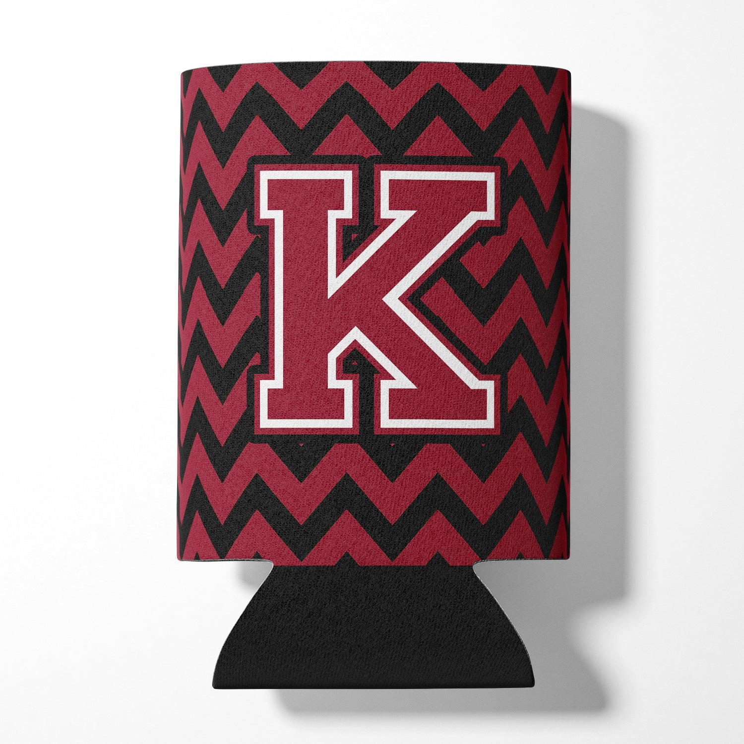 Letter K Chevron Garnet and Black  Can or Bottle Hugger CJ1052-KCC.