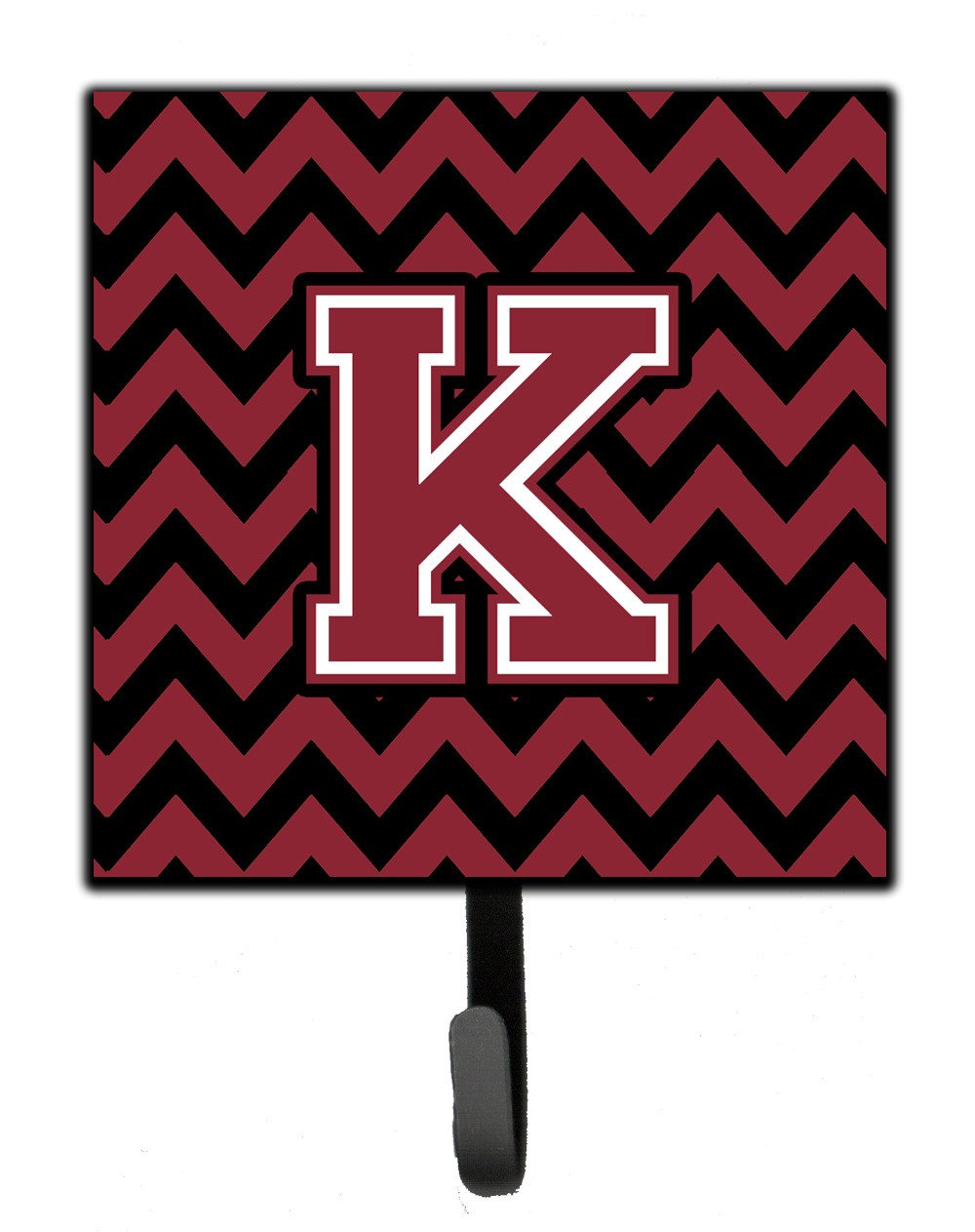 Letter K Chevron Garnet and Black  Leash or Key Holder CJ1052-KSH4 by Caroline's Treasures