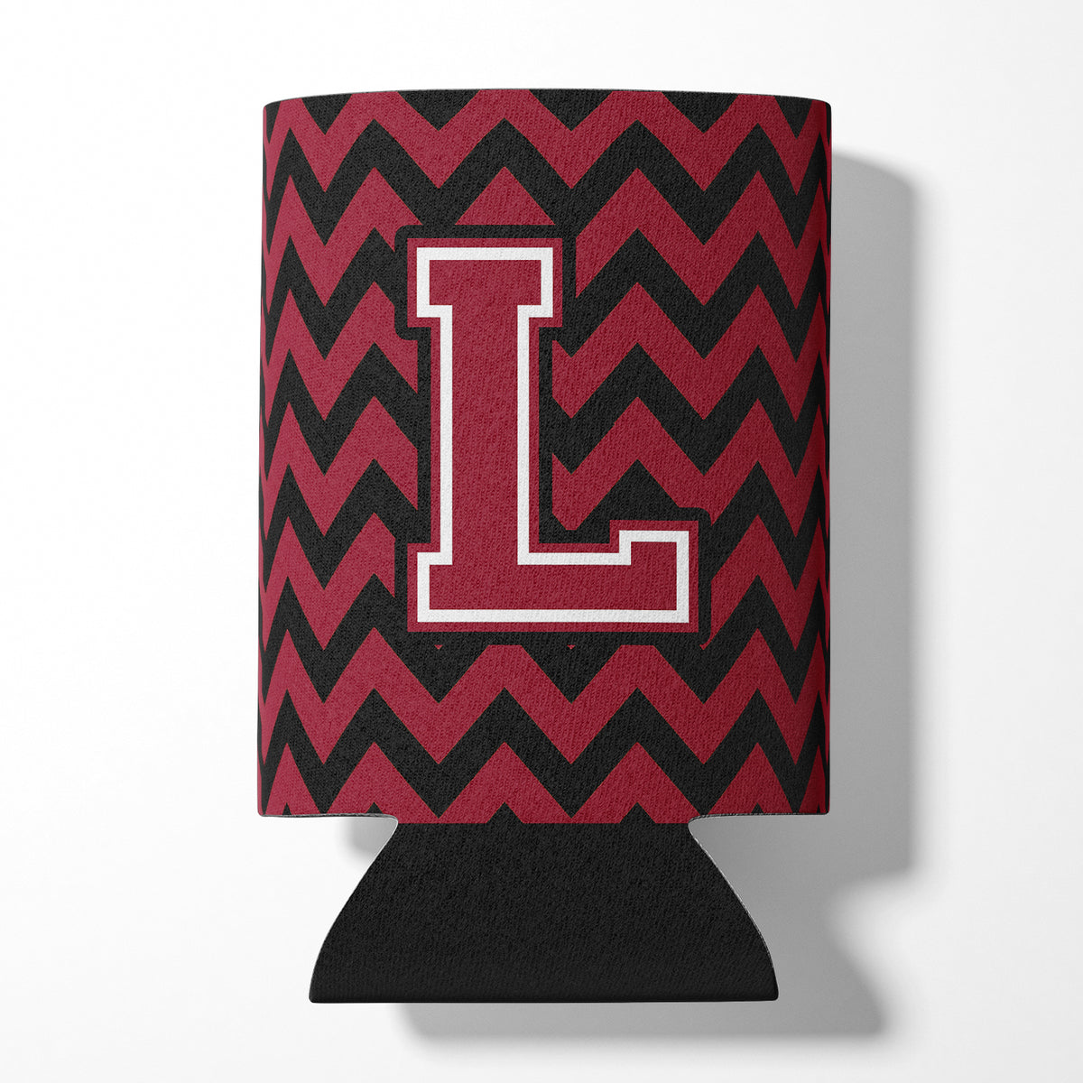 Letter L Chevron Garnet and Black  Can or Bottle Hugger CJ1052-LCC.