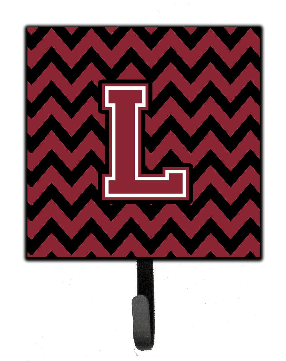 Letter L Chevron Garnet and Black  Leash or Key Holder CJ1052-LSH4 by Caroline&#39;s Treasures