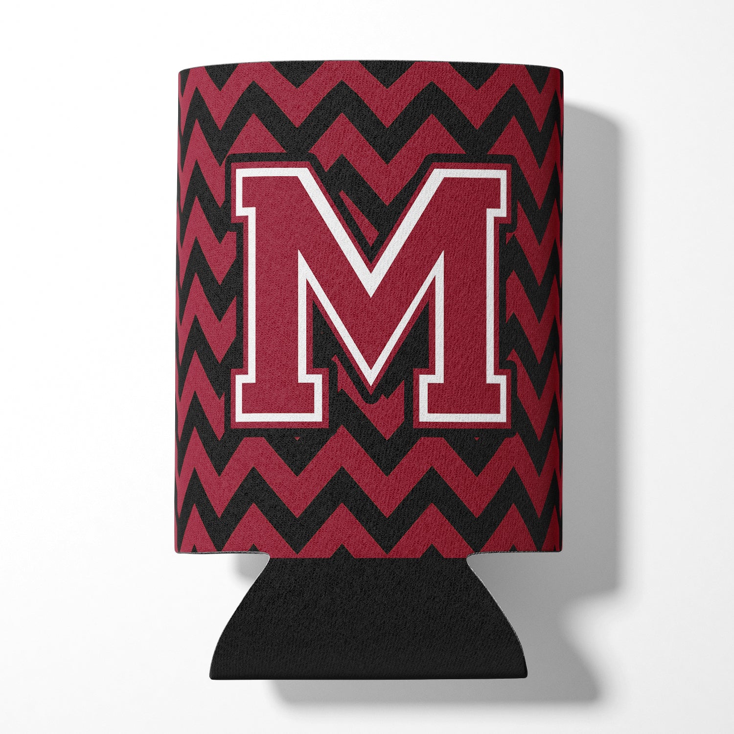 Letter M Chevron Garnet and Black  Can or Bottle Hugger CJ1052-MCC.