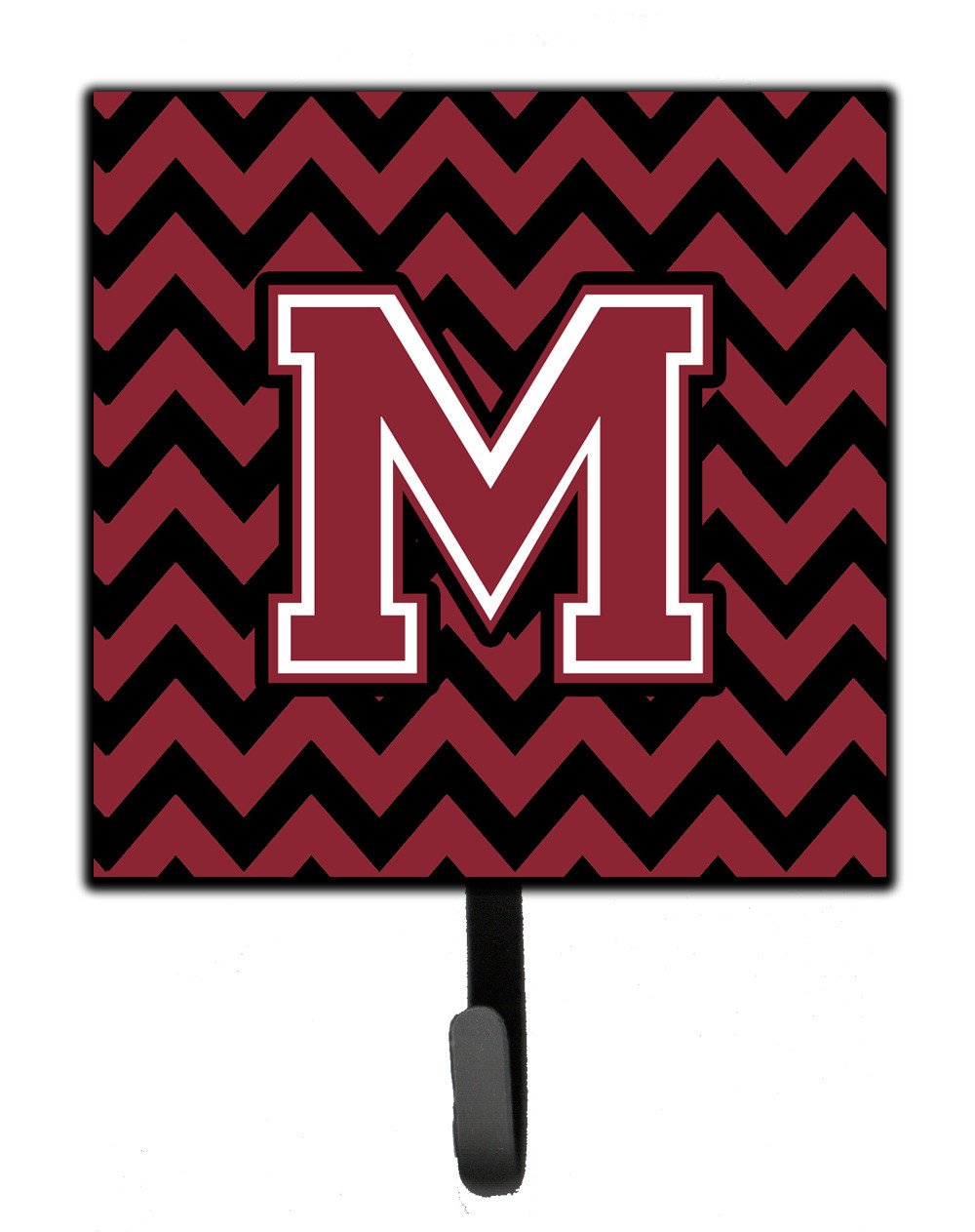 Letter M Chevron Garnet and Black  Leash or Key Holder CJ1052-MSH4 by Caroline's Treasures