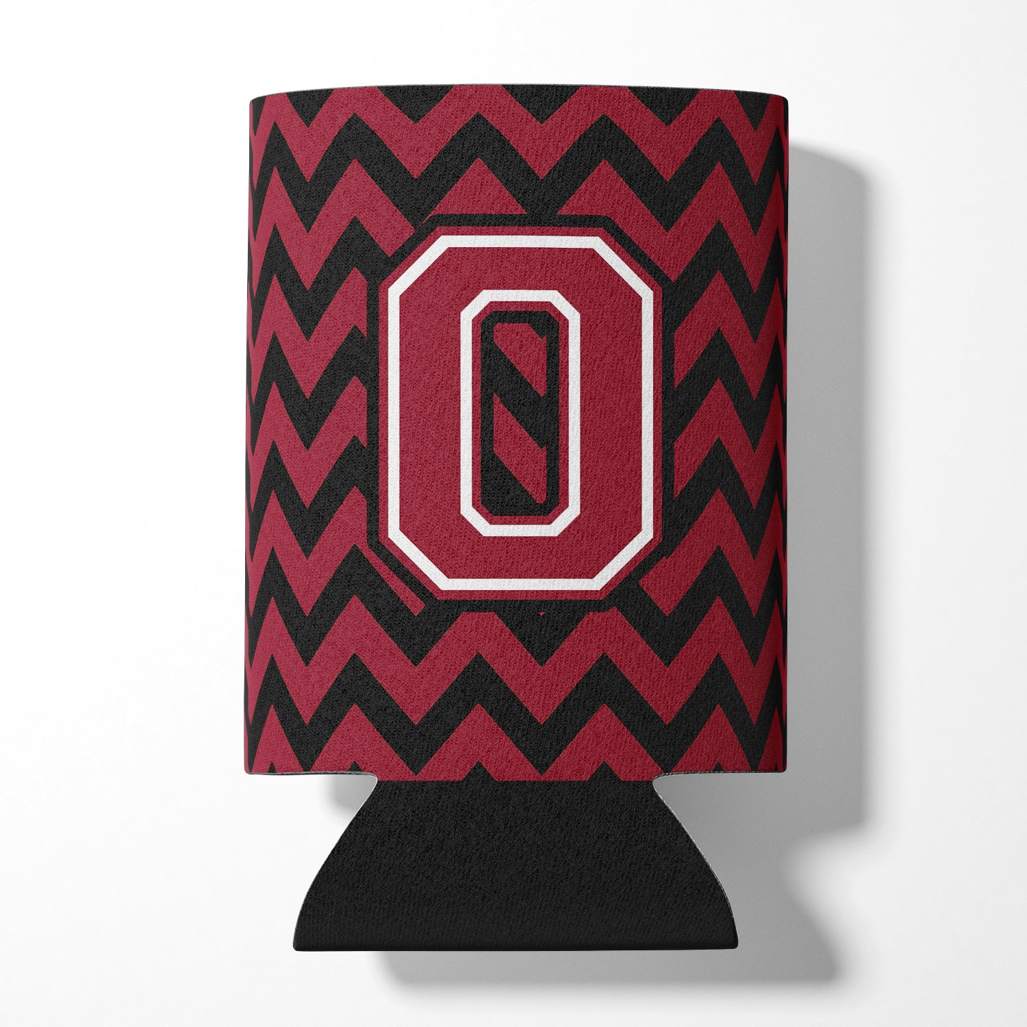 Letter O Chevron Garnet and Black  Can or Bottle Hugger CJ1052-OCC.