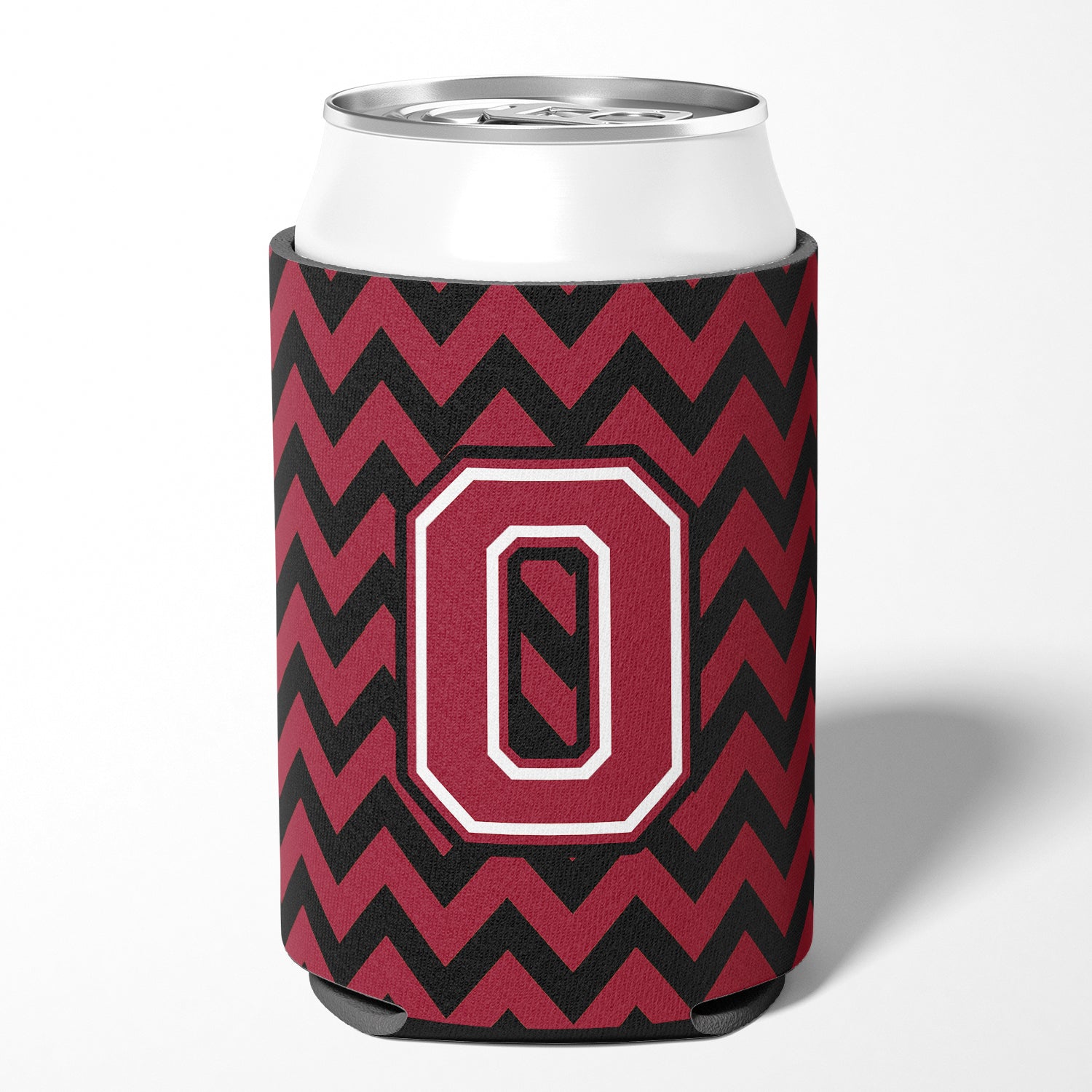 Letter O Chevron Garnet and Black  Can or Bottle Hugger CJ1052-OCC.