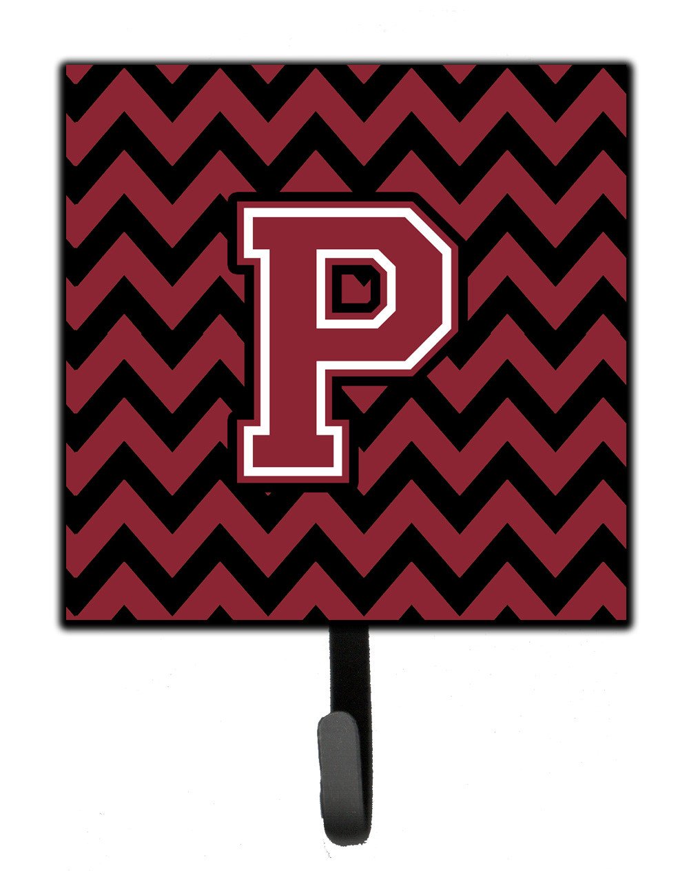 Letter P Chevron Garnet and Black  Leash or Key Holder CJ1052-PSH4 by Caroline's Treasures