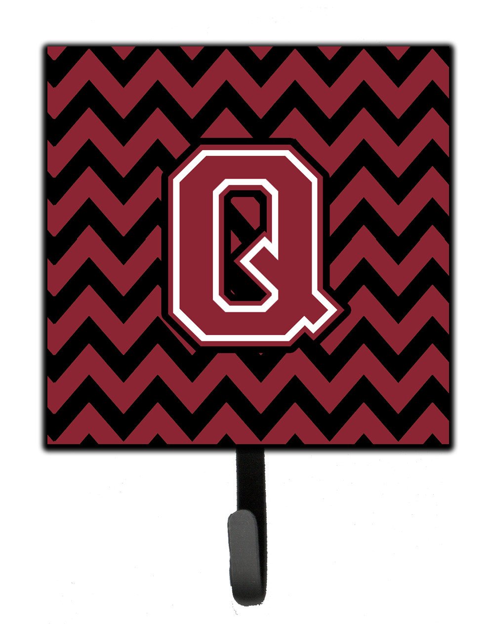 Letter Q Chevron Garnet and Black  Leash or Key Holder CJ1052-QSH4 by Caroline's Treasures