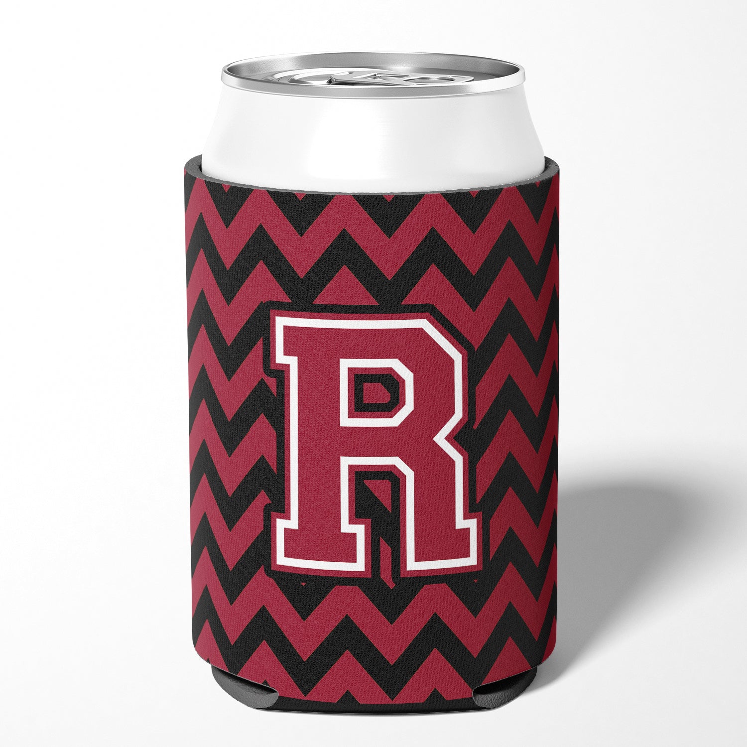 Letter R Chevron Garnet and Black  Can or Bottle Hugger CJ1052-RCC.