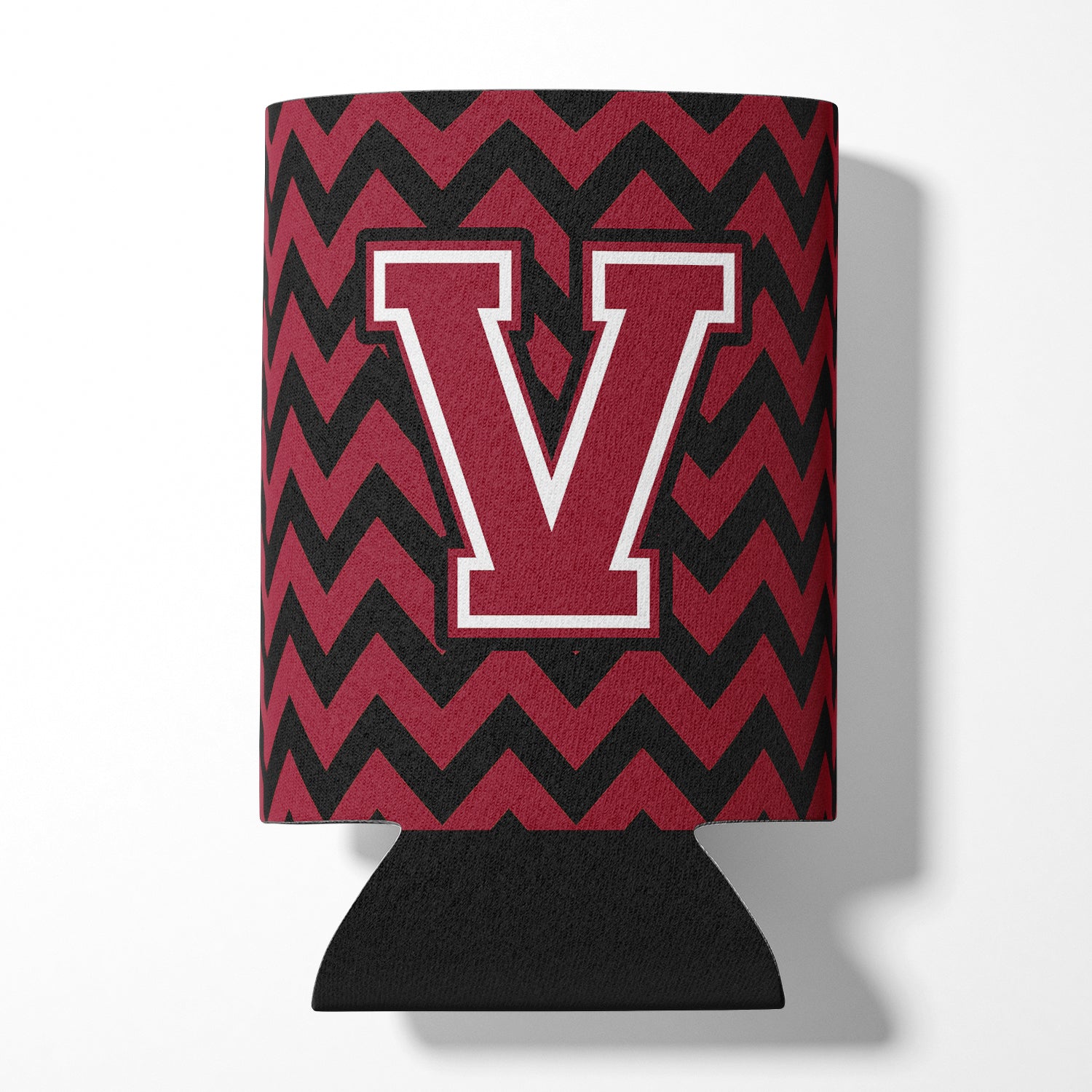 Letter V Chevron Garnet and Black  Can or Bottle Hugger CJ1052-VCC.