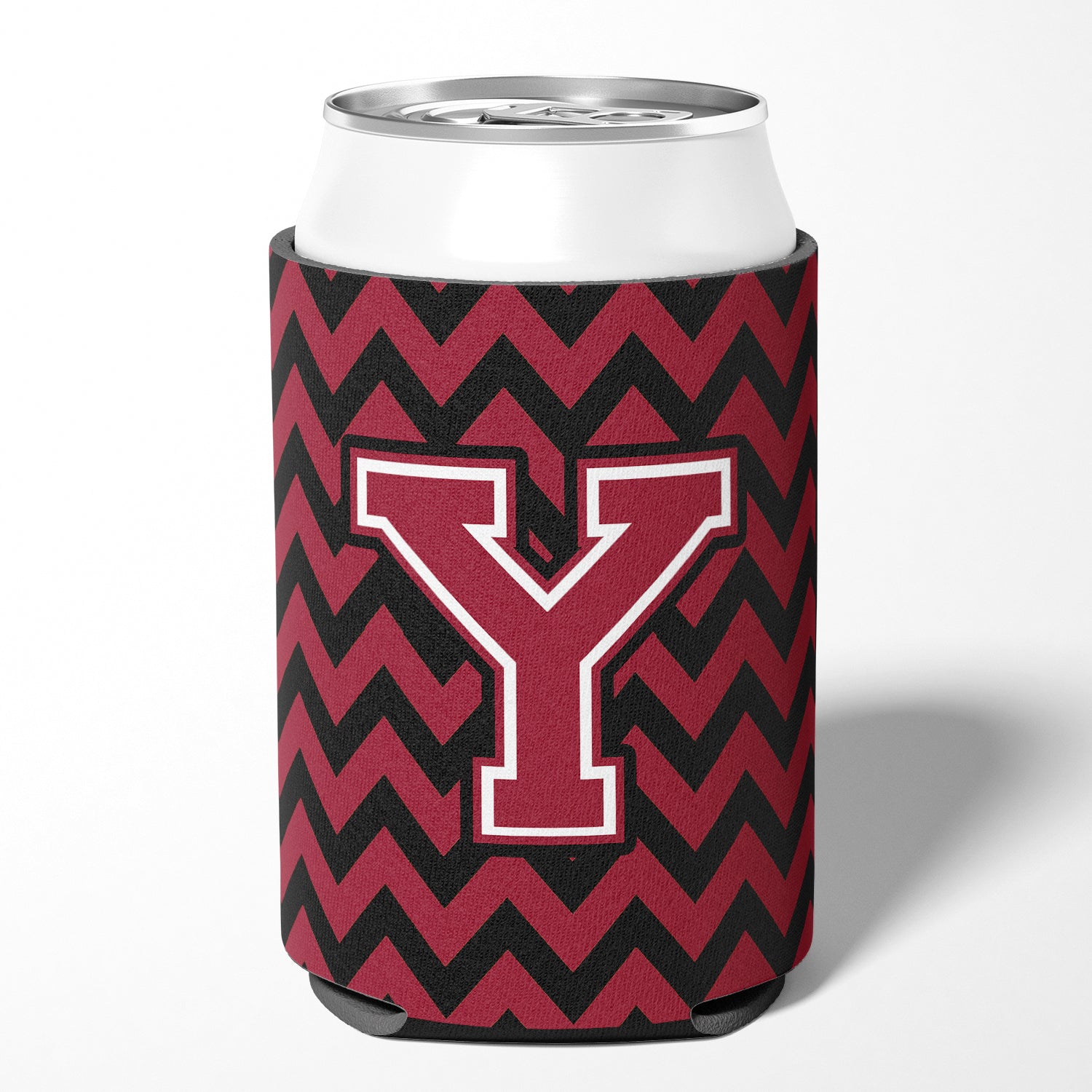 Letter Y Chevron Garnet and Black  Can or Bottle Hugger CJ1052-YCC.