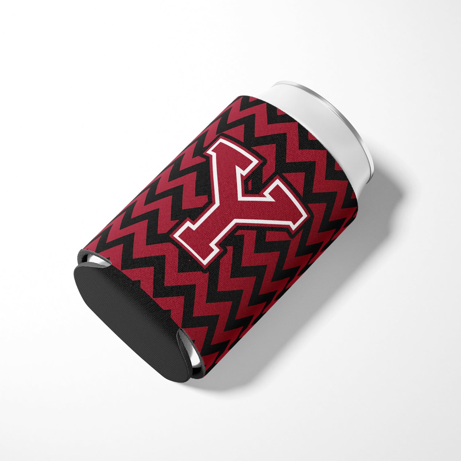 Letter Y Chevron Garnet and Black  Can or Bottle Hugger CJ1052-YCC.