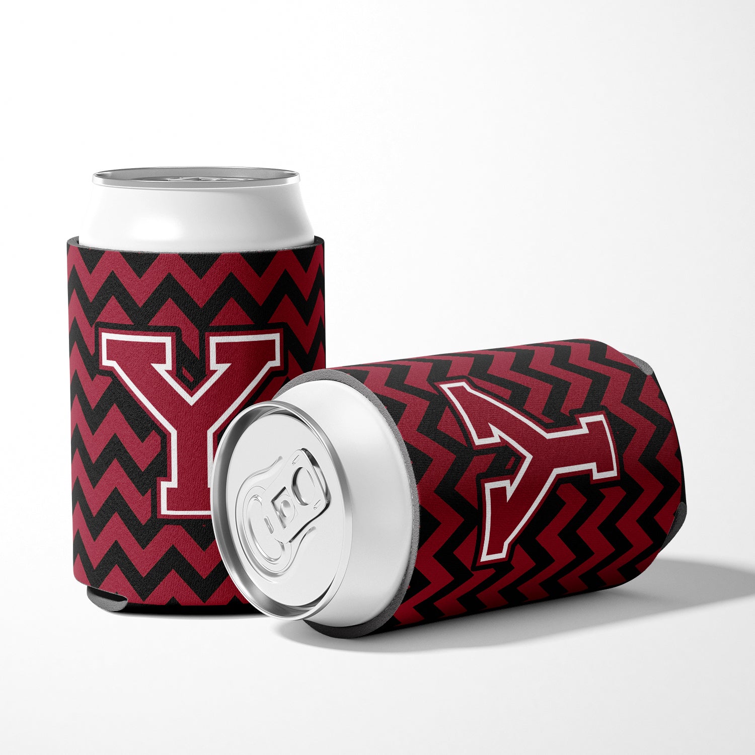 Letter Y Chevron Garnet and Black  Can or Bottle Hugger CJ1052-YCC.