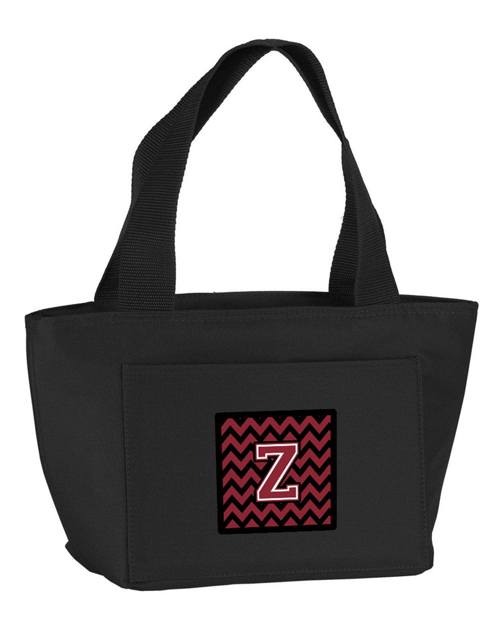 Letter Z Chevron Garnet and Black  Lunch Bag CJ1052-ZBK-8808 by Caroline's Treasures