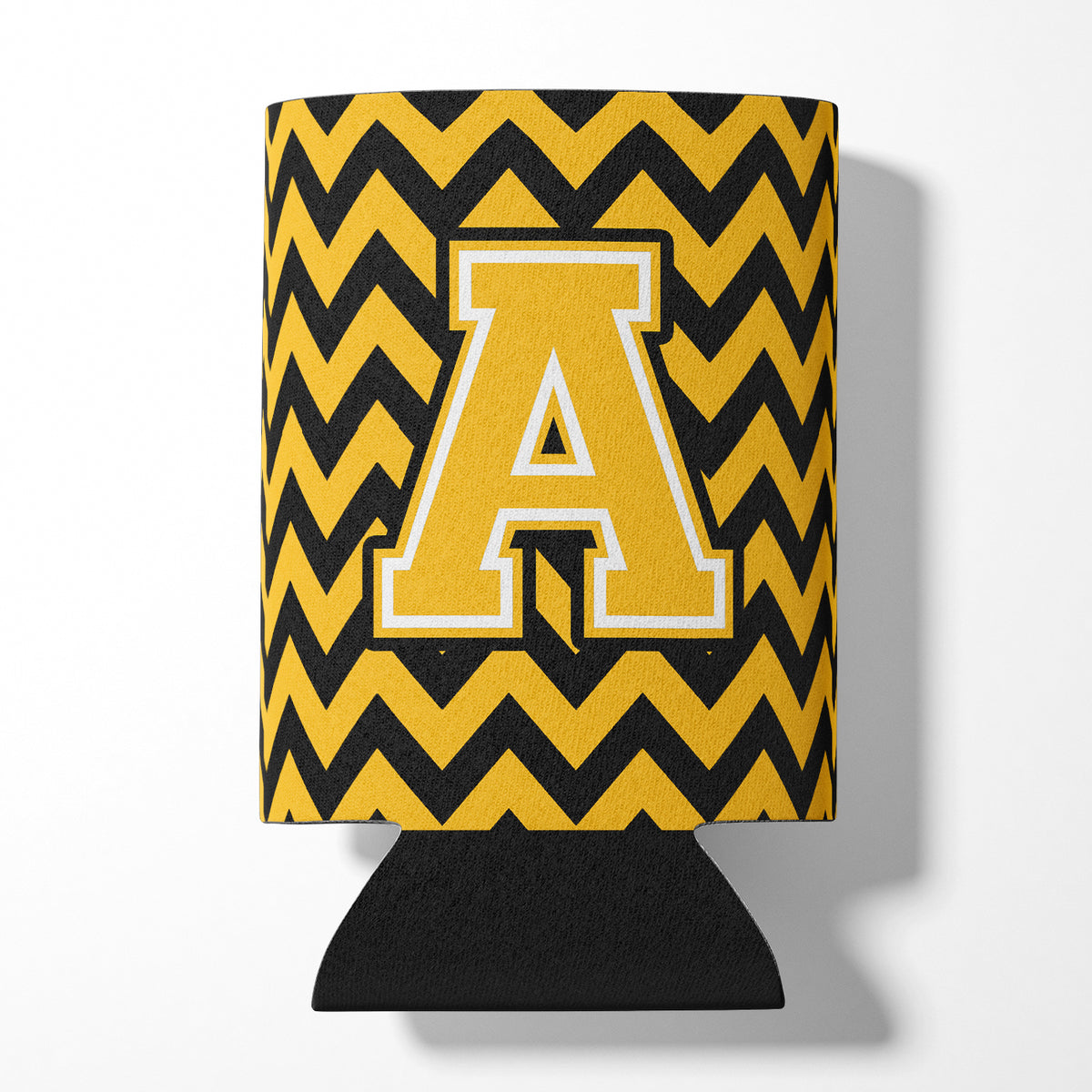 Letter A Chevron Black and Gold Can or Bottle Hugger CJ1053-ACC.